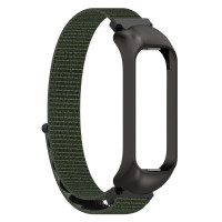 Нейлоновый браслет с металлической оправой для Samsung Galaxy Fit 2 SM-R220 (армейский зеленый)
