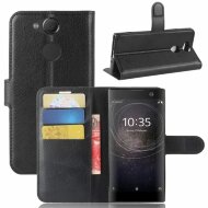 Чехол с визитницей для Sony Xperia XA2 (черный) Чехол с визитницей для Sony Xperia XA2 (черный)
