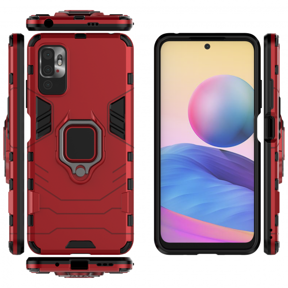 Чехол Armor Ring Holder для Poco M3 Pro, Xiaomi Redmi Note 10 5G (красный) Чехол Armor Ring Holder для Poco M3 Pro, Xiaomi Redmi Note 10 5G (красный)