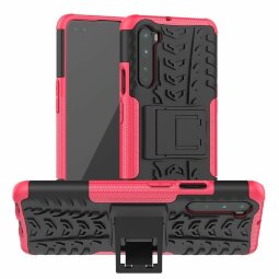 Чехол Hybrid Armor для OnePlus Nord (черный + розовый)