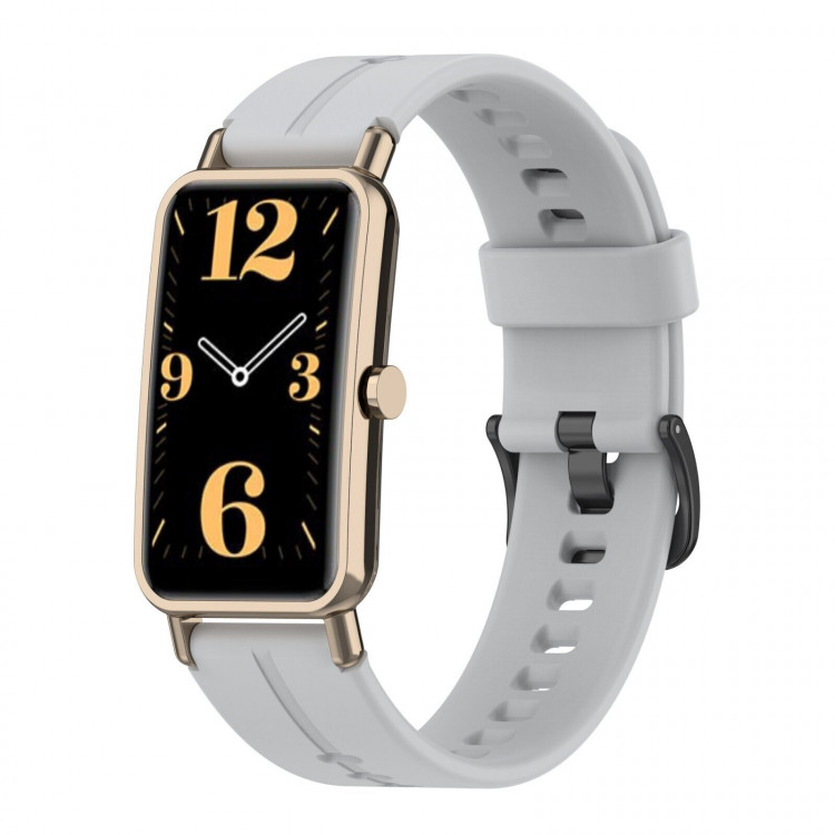 Силиконовый ремешок для Huawei Watch Fit Mini и часов с креплением 16мм (серый)