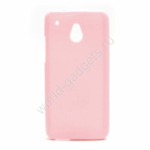 Мягкий пластиковый чехол для  HTC One Mini / M4 (розовый)