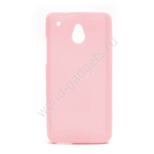 Мягкий пластиковый чехол для  HTC One Mini / M4 (розовый)
