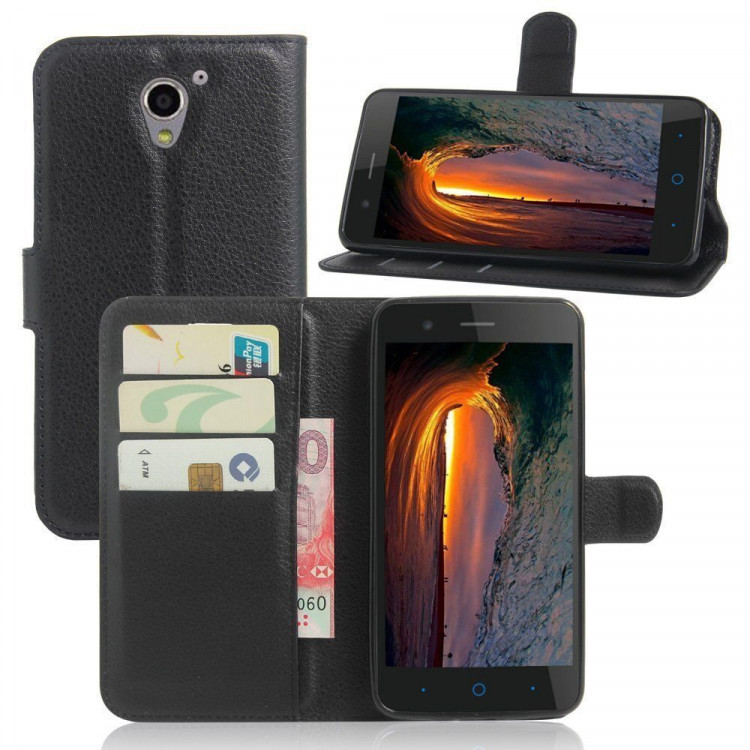 Чехол с визитницей для ZTE Blade A510 (черный)