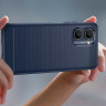 Чехол-накладка Carbon Fibre для Realme C33 (темно-синий)