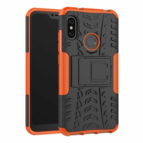 Чехол Hybrid Armor для Xiaomi Mi A2 Lite / Redmi 6 Pro (черный + оранжевый)