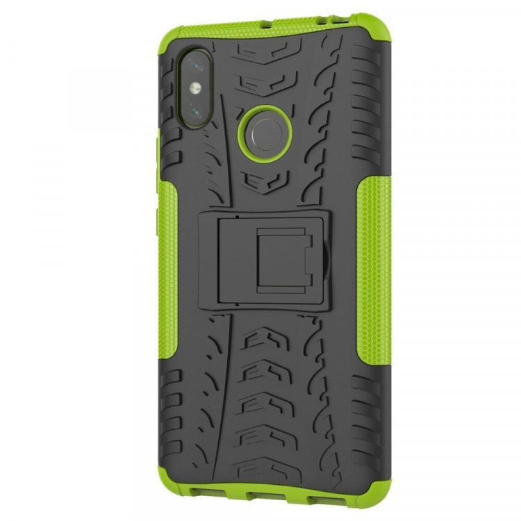Чехол Hybrid Armor для Xiaomi Mi Max 3 (черный + зеленый)
