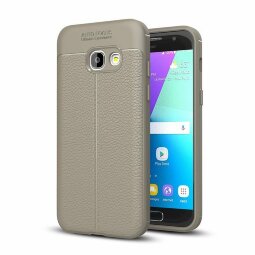 Чехол-накладка Litchi Grain для Samsung Galaxy A3 (2017) SM-A320F (серый)
