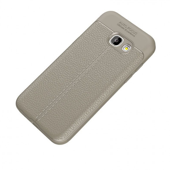 Чехол-накладка Litchi Grain для Samsung Galaxy A3 (2017) SM-A320F (серый)