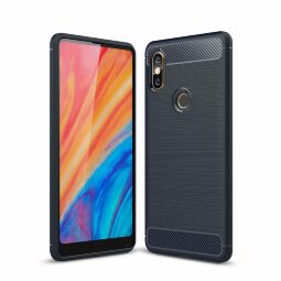 Чехол-накладка Carbon Fibre для Xiaomi Mi Mix 2s (темно-синий)