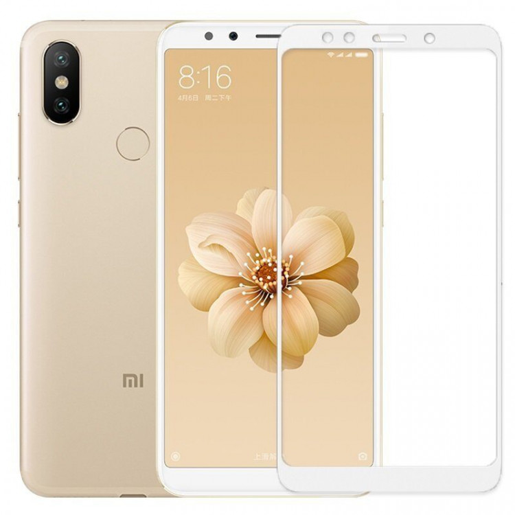 Защитное стекло 3D для Xiaomi Mi 6X / Xiaomi Mi A2 (белый)