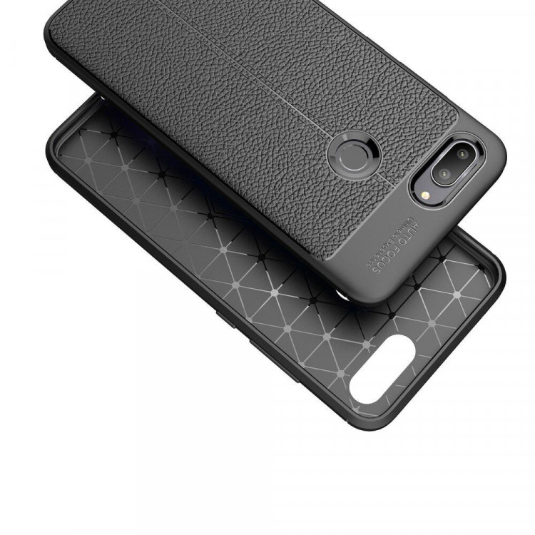 Чехол-накладка Litchi Grain для Xiaomi Mi 8 Lite (черный)