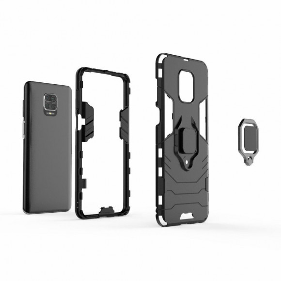 Чехол Armor Ring Holder для Redmi Note 9S / Note 9 Pro / Note 9 Pro Max (черный) Чехол Armor Ring Holder для Redmi Note 9S / Note 9 Pro / Note 9 Pro Max (черный)