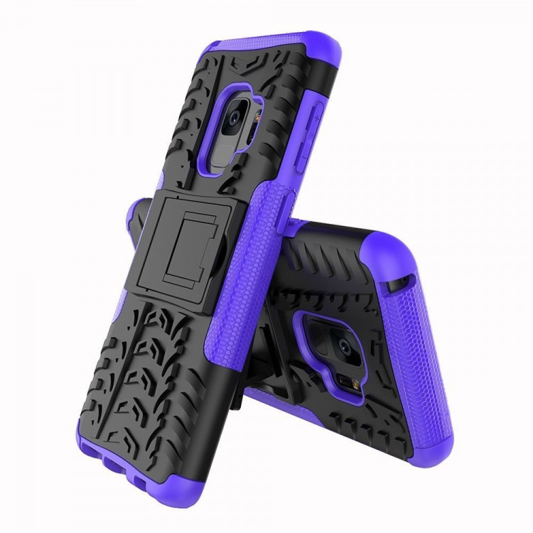 Чехол Hybrid Armor для Samsung Galaxy S9 (черный + фиолетовый)