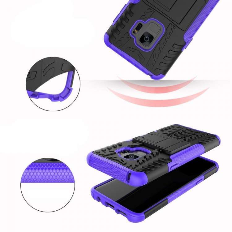 Чехол Hybrid Armor для Samsung Galaxy S9 (черный + фиолетовый)