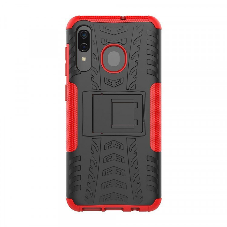Чехол Hybrid Armor для Samsung Galaxy A30 / Galaxy A20 (черный + красный)