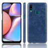 Кожаная накладка-чехол для Samsung Galaxy A10s (синий)