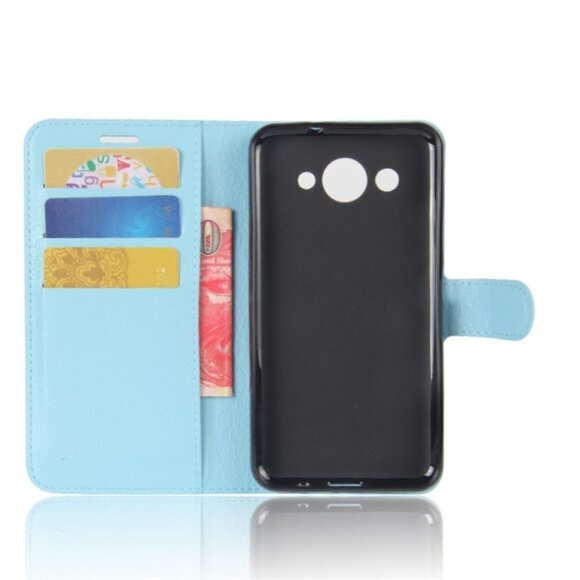 Чехол с визитницей для Huawei Y3 2017 (голубой)