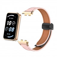Кожаный ремешок с магнитной застежкой для Honor Band 9 (розовый)