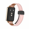 Кожаный ремешок с магнитной застежкой для Honor Band 9 (розовый)