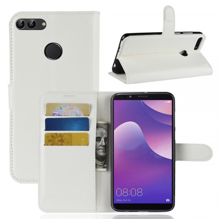 Чехол с визитницей для Huawei Y9 (2018) / Enjoy 8 Plus (белый)