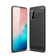 Чехол-накладка Carbon Fibre для Samsung Galaxy S20 (черный) Чехол-накладка Carbon Fibre для Samsung Galaxy S20 (черный)