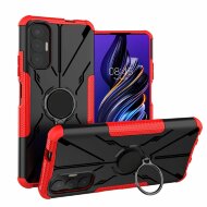 Чехол Armor Shockproof Ring Holder для Tecno Pova 3 (черный + красный) Чехол Armor Shockproof Ring Holder для Tecno Pova 3 (черный + красный)