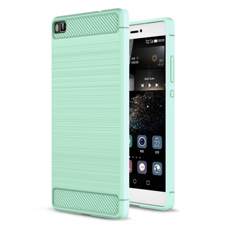 Чехол-накладка Carbon Fibre для Huawei P8 (сине-зеленый)