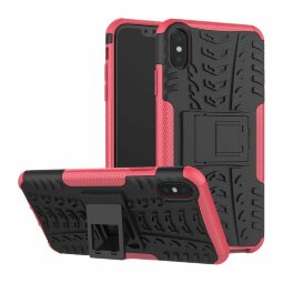 Чехол Hybrid Armor для iPhone XS Max (черный + розовый)