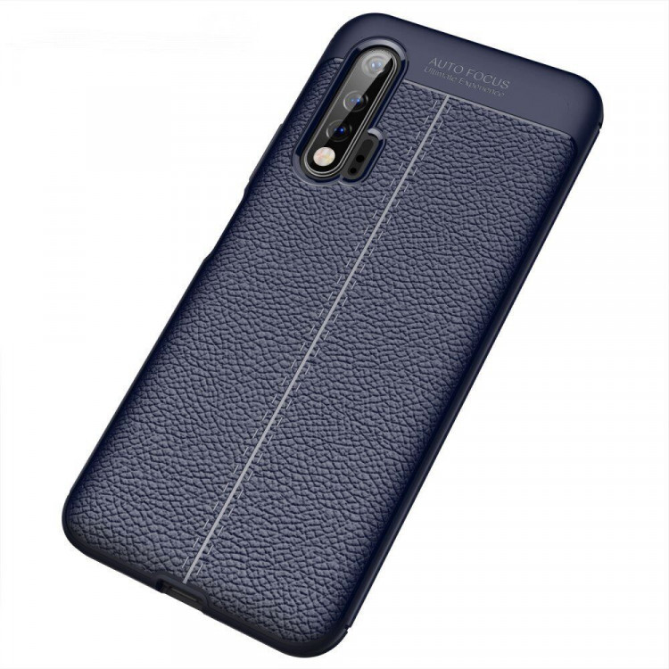 Чехол-накладка Litchi Grain для Huawei nova 6 (темно-синий)