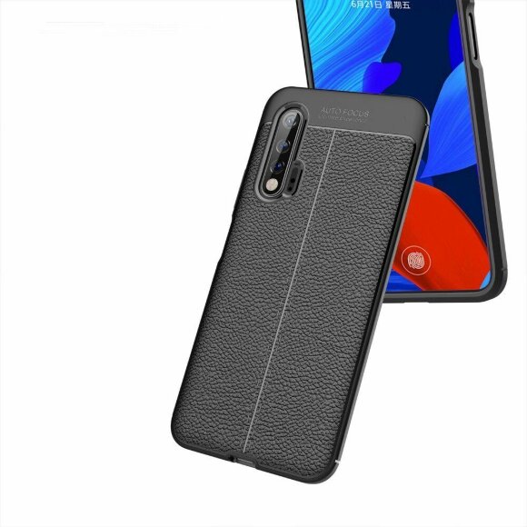Чехол-накладка Litchi Grain для Huawei nova 6 (темно-синий) Чехол-накладка Litchi Grain для Huawei nova 6 (темно-синий)