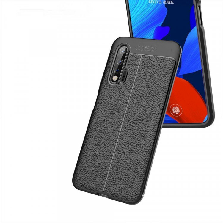 Чехол-накладка Litchi Grain для Huawei nova 6 (темно-синий)