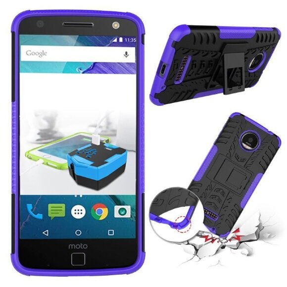 Чехол Hybrid Armor для Motorola Moto Z (черный + фиолетовый) Чехол Hybrid Armor для Motorola Moto Z (черный + фиолетовый)