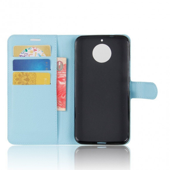 Чехол с визитницей для Motorola Moto G5S Plus (голубой)
