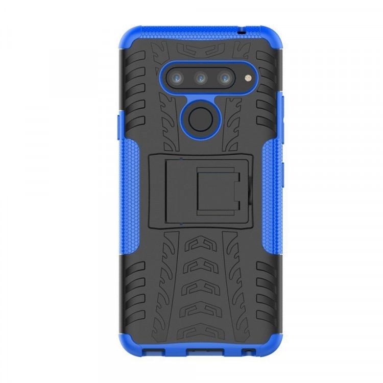 Чехол Hybrid Armor для LG V40 ThinQ (черный + голубой)