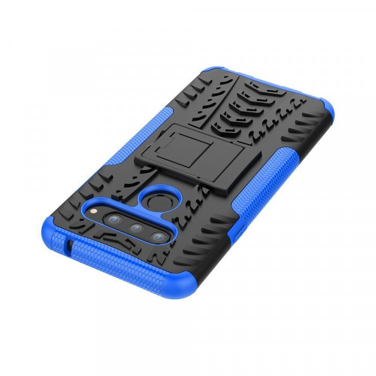 Чехол Hybrid Armor для LG V40 ThinQ (черный + голубой)