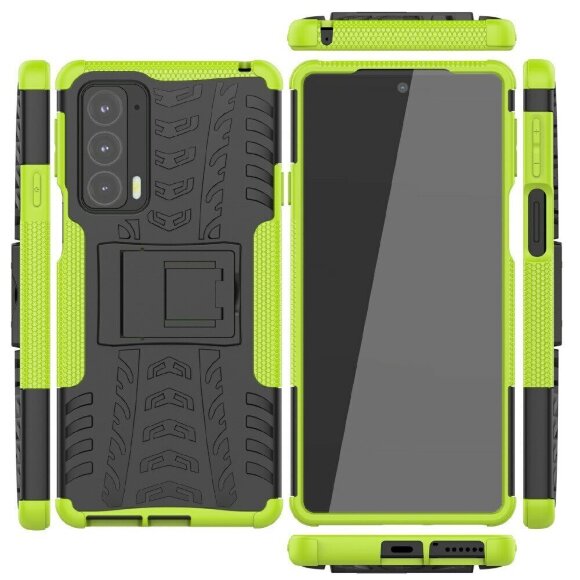 Чехол Hybrid Armor для Motorola Edge 20 (черный + зеленый)