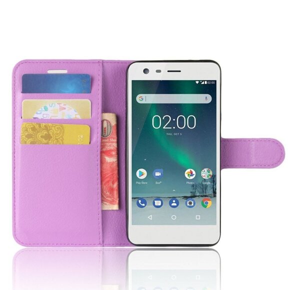 Чехол с визитницей для Nokia 2 (фиолетовый) Чехол с визитницей для Nokia 2 (фиолетовый)