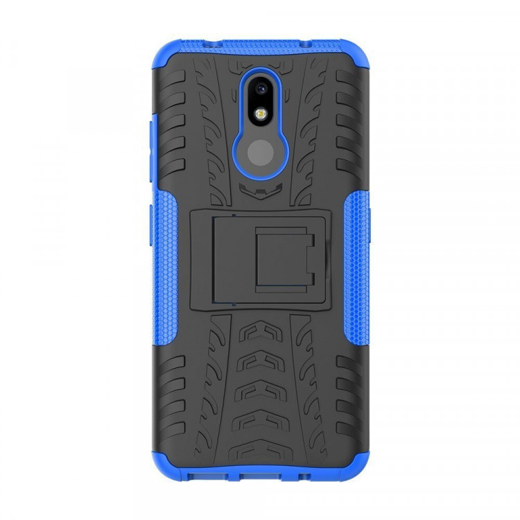 Чехол Hybrid Armor для Nokia 3.2 (черный + голубой)