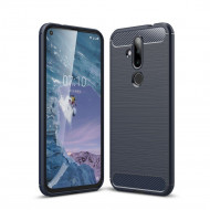Чехол-накладка Carbon Fibre для Nokia X71 (темно-синий)