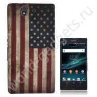 Пластиковый TPU чехол для Sony Xperia Z (Retro USA Flag) Пластиковый TPU чехол для Sony Xperia Z (Retro USA Flag)