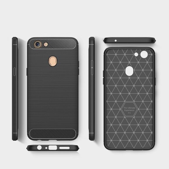 Чехол-накладка Carbon Fibre для OPPO F5 (черный) Чехол-накладка Carbon Fibre для OPPO F5 (черный)