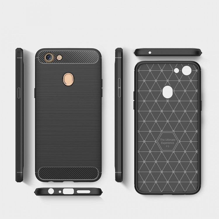 Чехол-накладка Carbon Fibre для OPPO F5 (черный)
