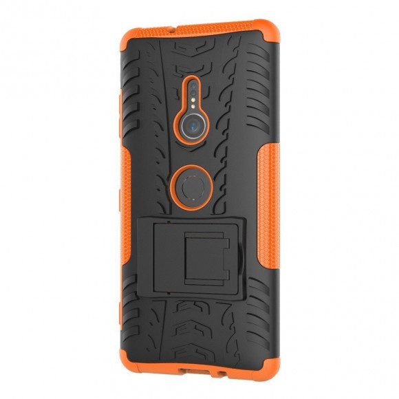 Чехол Hybrid Armor для Sony Xperia XZ3 (черный + оранжевый)