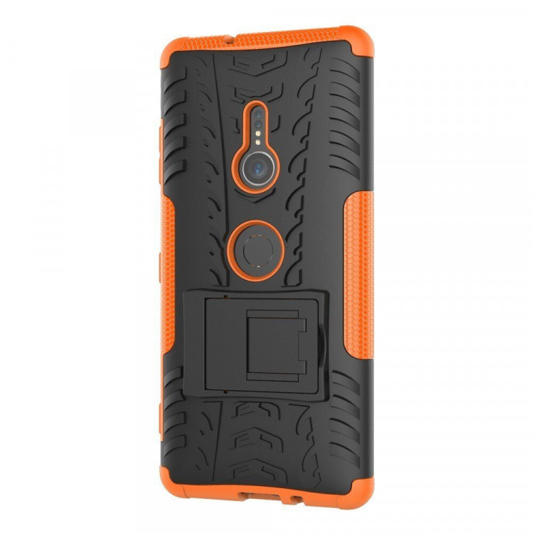 Чехол Hybrid Armor для Sony Xperia XZ3 (черный + оранжевый)