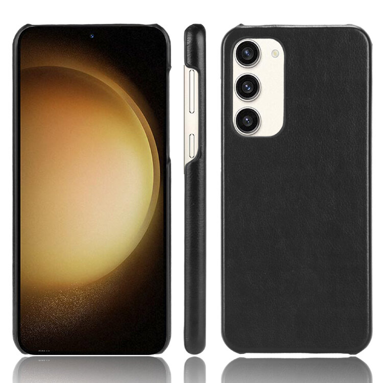 Кожаная накладка-чехол для Samsung Galaxy S23 Plus (черный)