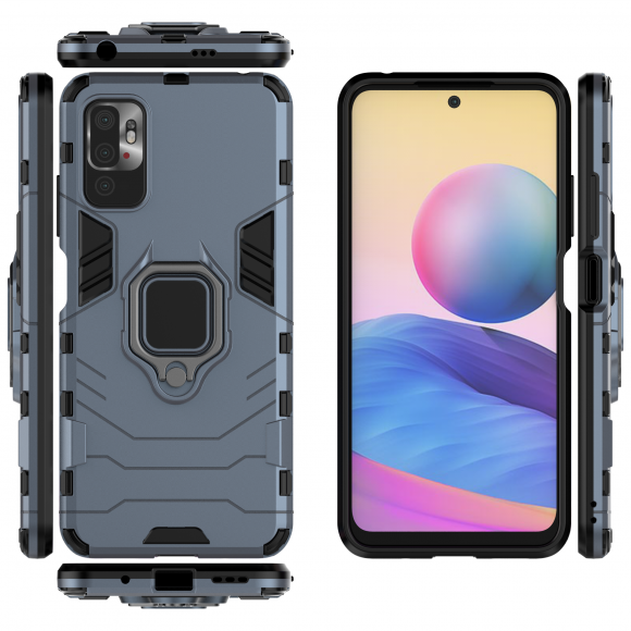 Чехол Armor Ring Holder для Poco M3 Pro, Xiaomi Redmi Note 10 5G (темно-синий) Чехол Armor Ring Holder для Poco M3 Pro, Xiaomi Redmi Note 10 5G (темно-синий)