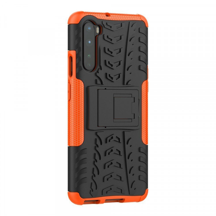 Чехол Hybrid Armor для OnePlus Nord (черный + оранжевый)