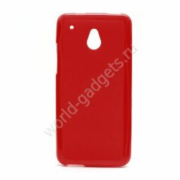 Мягкий пластиковый чехол для  HTC One Mini / M4 (красный)
