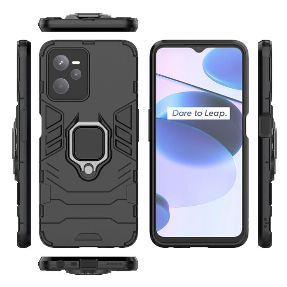 Чехол Armor Ring Holder для Realme C35 (черный) Чехол Armor Ring Holder для Realme C35 (черный)